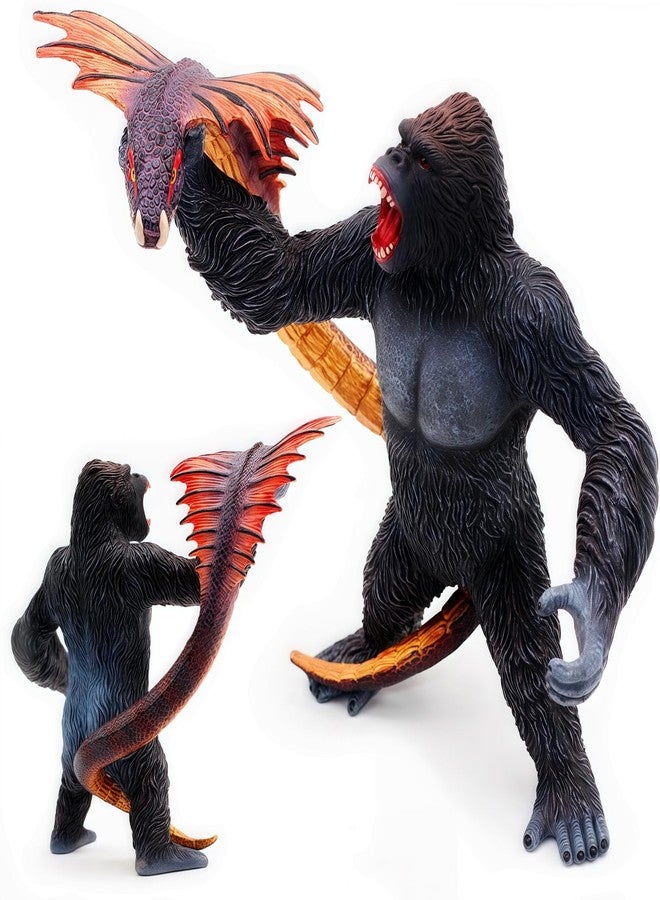 Higherbros Realistic Plastic Gorilla with Snake Model Toy - Jungle Animal Figurine for Collectors, Kids, and Home Decor - Image 5